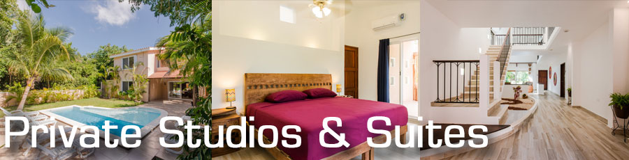 Accommodation in private studios and suites in Puerto Aventuras with Planet Scuba Mexico